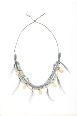 SHELLS & FEATHERS NECKLACE