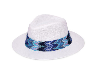 WHITE & BLUE MELANIA HAT